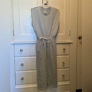 NWT Calia extended shoulder midi dress heather gray size XS with pockets